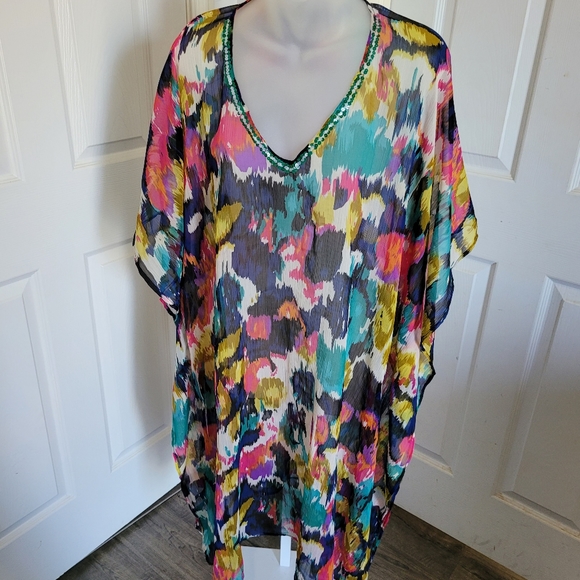 Sheer Colorful Coverup - Picture 1 of 4